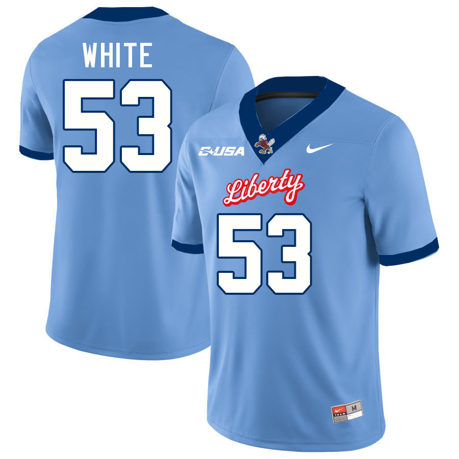 Liberty Flames #53 Jordan White College Football Jerseys Stitched-Light Blue